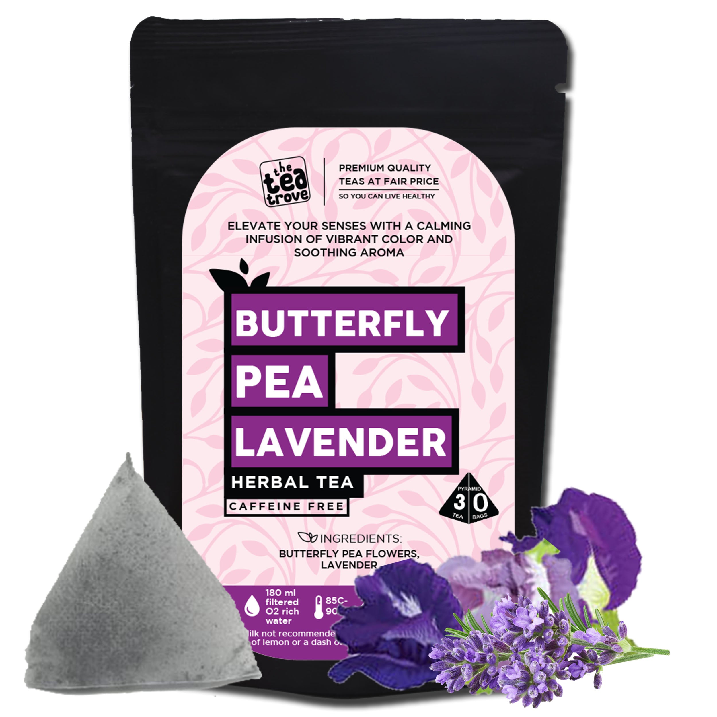 lavender pea flower tea FVTB Blue Butterfly Pea Flower Lavender Tea Bags