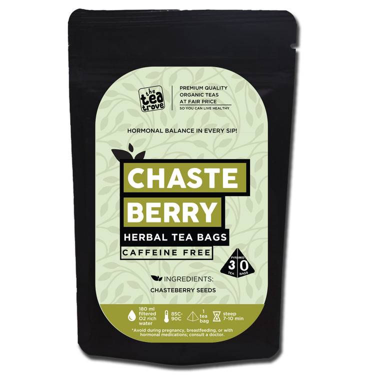 FVTB Chasteberry Tea Bags - 30 Eco-Friendly Chasteberry Seeds Bag In Resealable Pouch - Caffeine Free Chaste tree berry | Pack Of 1, 45 Gram