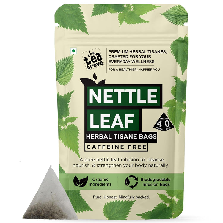 Organic Nettle Leaf Tea Bags - 40 Eco-Friendly Tea Bag in Resealable Pouch