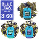 Butterfly Pea Flower Tea Sampler - 3 Blue Tea Collection, 60 Servings