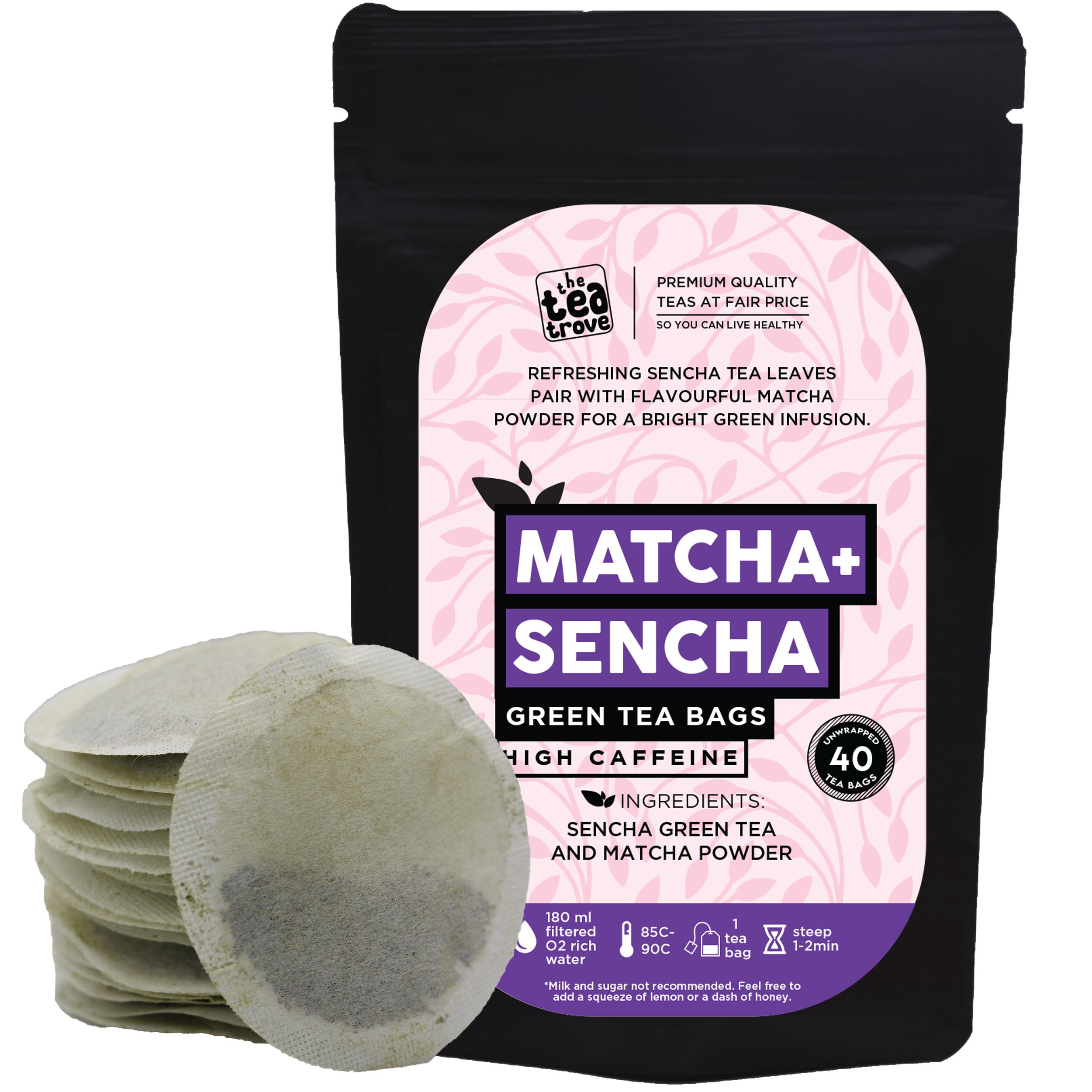 Japanese Matcha Green Tea Bags 40 Eco Friendly Matcha Tea