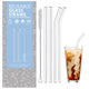 Glass Straw with straw cleaning brush | 4 glass straws transparent &amp; 1 cleaner | Clear Reusable straw glass, elegant alternate to stainless steel straws for drinking juice, smoothie by The Tea Trove